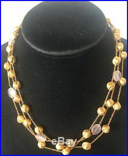 Roberto Coin Stunning Triple-Strand 18K Gold Necklace-No Reserve