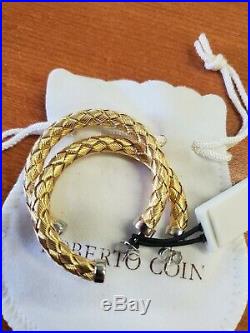 Roberto Coin The Fifth Season 18k Yellow Gold over Sterling Hoop Earrings NWT