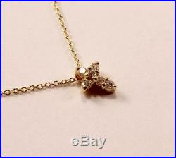 Roberto Coin Tiny Treasure Baby Cross 18k Yellow Gold Diamond Necklace Pendant