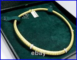 Roberto Coin Woven Silk 18k Yellow Gold 0.50ctw Diamond Choker Necklace Mint