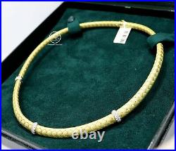 Roberto Coin Woven Silk 18k Yellow Gold 0.50ctw Diamond Choker Necklace Mint