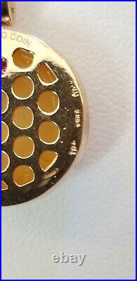 Roberto Coin Yellow Gold Diamond Pendant Mabe' Pearl 1 inch Halo 0.6ct 6g