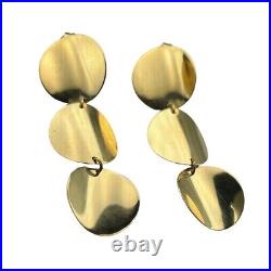 Roberto coin, 18 karat yellow gold triple disc drop earrings