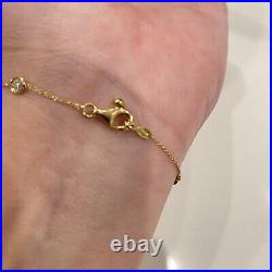 Roberto coin yellow gold diamond bracelet featuring 5 round diamonds