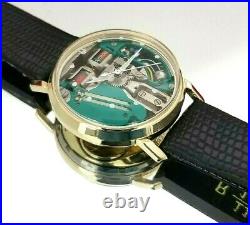 Serviced 14K Solid Gold Bulova Accutron Spaceview. Box/Coin/Extra Bat. FREE SHIP
