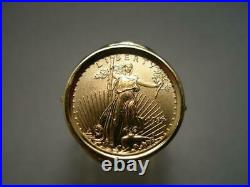 Size 6.5 Woman's 1/10 OZ 1997 U. S. Liberty Gold Coin in 14 Karat Gold Ring