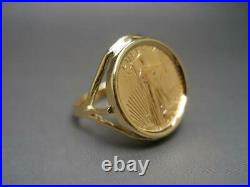 Size 6.5 Woman's 1/10 OZ 1997 U. S. Liberty Gold Coin in 14 Karat Gold Ring