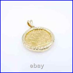 Sovereign Coin Custom Without Stone Pendant Free Chain 14k Yellow Gold Plated