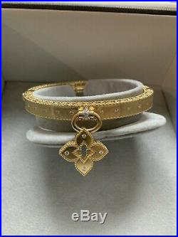 Stunning 18k Yellow Gold Roberto Coin Venetian Princess Diamond Bangle Bracelet