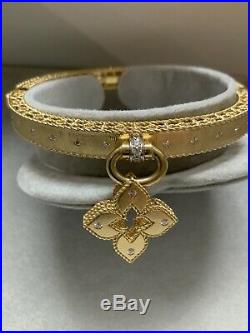 Stunning 18k Yellow Gold Roberto Coin Venetian Princess Diamond Bangle Bracelet