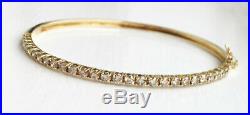 Stunning! $5700 Roberto Coin 18K Gold 1.35CT Champagne Diamond Bangle Bracelet