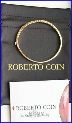 Stunning! $5700 Roberto Coin 18K Gold 1.35CT Champagne Diamond Bangle Bracelet