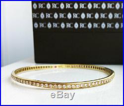 Stunning! $6900 ROBERTO COIN 18K Gold 2.06ct Diamond Eternity Bangle Bracelet