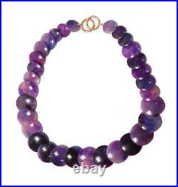 Tiffany & Co 750 Yellow Gold and Sugilite Coin Beaded Necklace