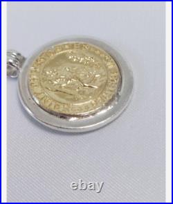 Tiffany&Co. Pendant St. Christopher Coin Sterling Silver/18K Yellow Gold used