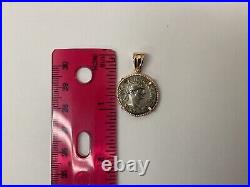 Treasure Roman Coin Pendant Silver & 14K Yellow Gold Bezel