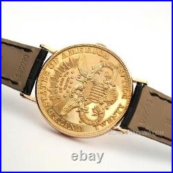 Vacheron Constantin Twenty Dollar Coin Wristwatch 33019 Yellow Gold