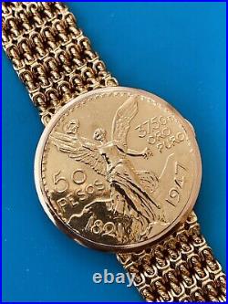 Vacheron Constantin Unique 50 Pesos Yellow Gold Coin Watch Marvellous (501)