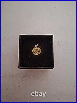 Very Rare 24K Yellow Gold Mini 1924 Walking Liberty Coin Pendant In 14K Setting