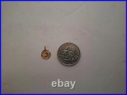 Very Rare 24K Yellow Gold Mini 1924 Walking Liberty Coin Pendant In 14K Setting