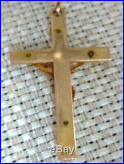 Vintage 10K Yellow Gold Rosary Jesus Cross Pendant Coin Beads Chain Necklace 10g