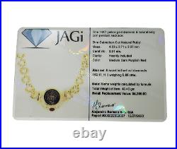 Vintage 14K Yellow Gold Roman Coin Diamond & Ruby Necklace JAGi Certified #13113