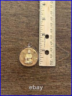 Vintage 14k Yellow Gold Chinese Happiness Symbol/Budda DoubleSided Coin Pendant