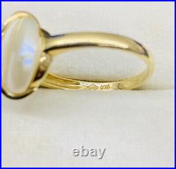 Vintage 14k Yellow Gold Coin Pearl & Diamond Ring Band Size 8