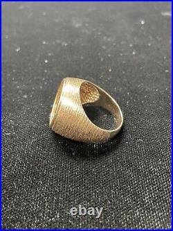 Vintage 14k Yellow Gold Ring With 2 1/2 1912 Indian Gold Coin