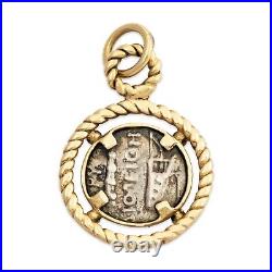 Vintage 14k Yellow Gold & Sterling Silver Coin Pendant