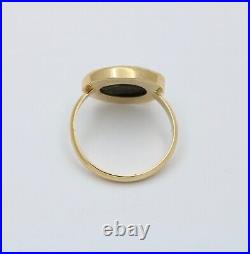 Vintage 18K Yellow Gold Ancient Coin Ring
