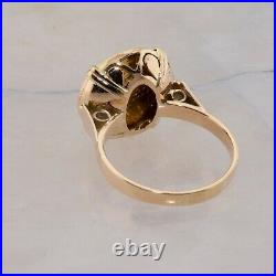 Vintage 18K Yellow Gold Arabic Gold Coin Ring Size 8 Circa 1960
