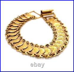 Vintage 18k Yellow Gold Liberty Head Coin Bracelet 14.2 Grams 7 13 MM