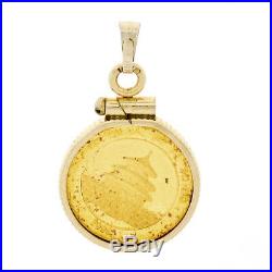 Vintage 1998 Sm Date. 999 Pure Gold 1/20 Oz Chinese Panda Coin 14k Pendant Frame