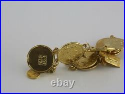 Vintage 24K Chinese Coin Bracelet, Made with US Liberty Head $2.50 Gold Coins