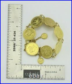 Vintage 24K Chinese Coin Bracelet, Made with US Liberty Head $2.50 Gold Coins
