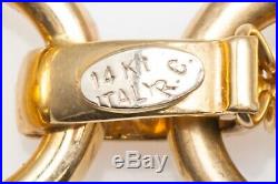 Vintage $3400 Roberto Coin 14k Yellow Gold HORSEBIT FANCY LINK Bracelet 8