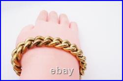 Vintage 8k Yellow Gold Link Bracelet With Nefertiti Coin Charm 7.75 Mens