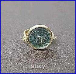 Vintage Antique 14k Yellow Gold Coin Flip Ring