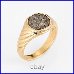 Vintage Bulgari Ancient Coin Ring Monete 18k Yellow Gold Jewelry Sz 5.75 Jewelry