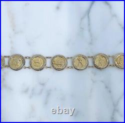 Vintage Coin Bracelet 14k Yellow Gold