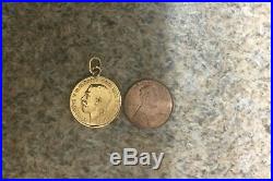Vintage Egyptian Authentic Stamped 21 K Yellow Gold Half Sovereign Coin Pendant