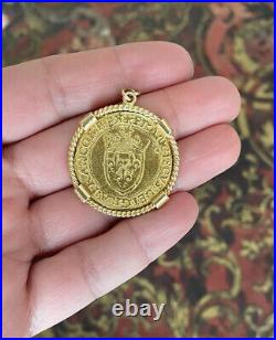 Vintage Van Cleef & Arpels 18k Yellow Gold Antique Coin Pendant