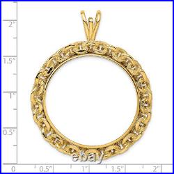 Wideband 14K Gold Coin Bezel Pendant Mounting 21.6mm-34.2mm Coin Size