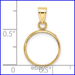 Wideband 14K Yellow White Gold Coin Bezel Pendant Mounting 13mm-39.5mm