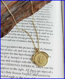 Without Stone Cut Brave Fighter Coin Pendant 14k Yellow Gold Finish With Chain