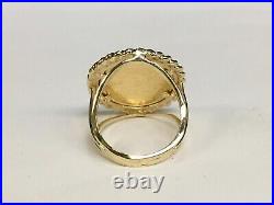 Without Stone LADY LIBERTY COIN Women's Wedding Ring 14k Yellow Gold Plated