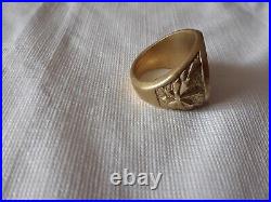 Without Stone Mexican Dos Pesos Coin Pretty Wedding Ring 14K Yellow Gold Plated