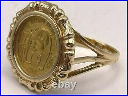 Without Stone Panda 20mm Coin Fancy Wadding Fancy Ring In 14k Yellow Gold Finish