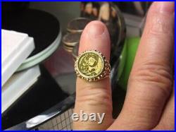 Without Stone Panda Coin Man, s Or Woman, s Wadding Ring 14K Yellow Gold Plated